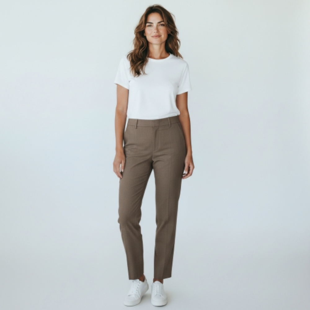 Ann Taylor Taupe Straight Leg Trousers